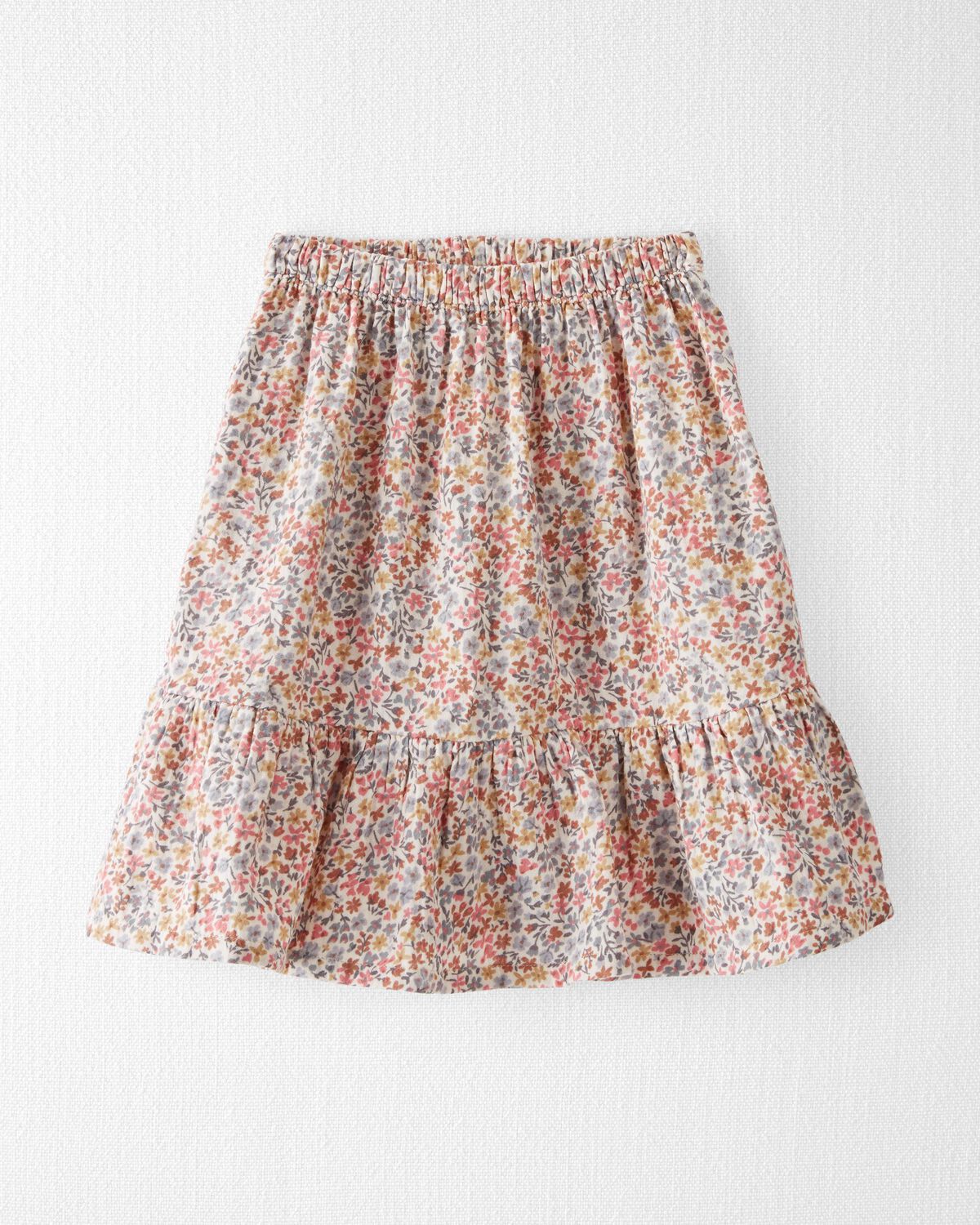 Wildflowers Toddler Floral Print Organic Cotton Gauze Midi Skirt