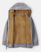 Boys Long-Sleeve Hooded Zip-Up Jacket - Grey, image 2 of 4 slides