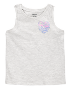 Toddler Heart "Sun Club" Muscle Tank - Heather Grey, image 1 of 3 slides