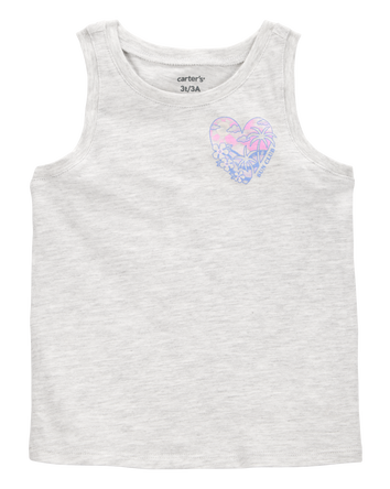 Toddler Heart "Sun Club" Muscle Tank - Heather Grey, 