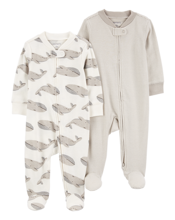 Baby 2-Pack 2-Way Zip Sleep & Play Pajamas, 