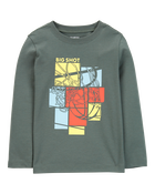 Toddler Basketball Long-Sleeve Graphic Tee - Green, image 1 of 3 slides