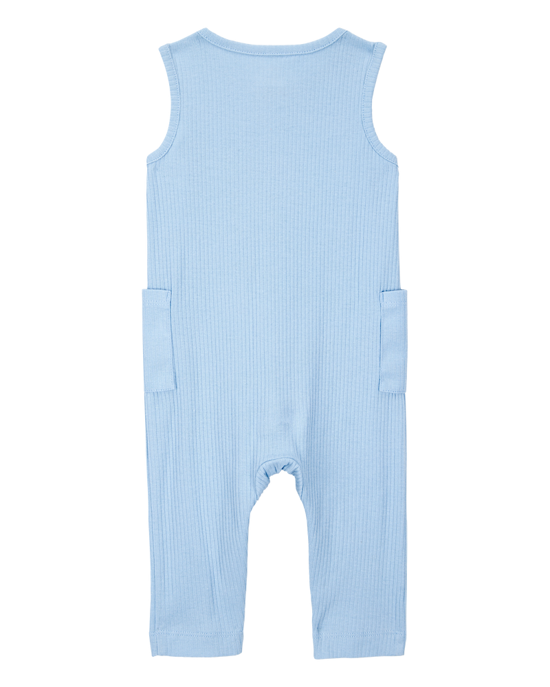 Baby 2-Piece Jumpsuit & Sock Set - Blue, image 2 of 5 slides