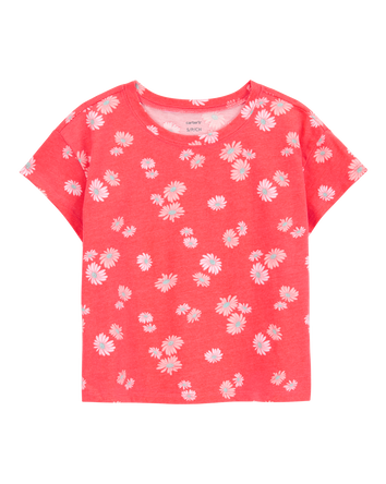 Kid Floral Short-Sleeve Tee - Orange, 