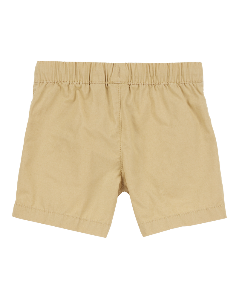 Baby Pull-On Poplin Shorts - Khaki, image 2 of 4 slides