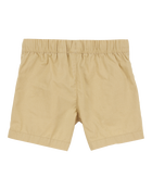 Baby Pull-On Poplin Shorts - Khaki, image 2 of 4 slides