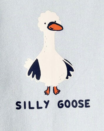 Baby Silly Goose Cotton Long-Sleeve Graphic Bodysuit - Blue, 
