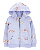 Toddler Butterfly Print Fleece Jacket, image 1 of 3 slides