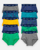 Toddler Boy 10-Pack Dinosaur Print Brief Underwear, image 1 of 2 slides