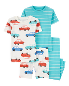 Baby 4-Piece Striped Car 100% Snug Fit Cotton Pajamas, image 1 of 4 slides