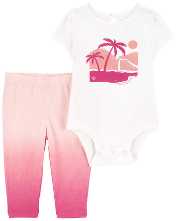 Baby 2-Piece Palm Tree Bodysuit Pant Set, 