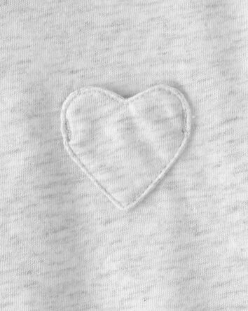 Baby Girl Heart Pocket Top - Grey, 