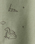 Baby Boy Dragon Print 100% Cotton Long-Sleeve Sleep & Play - Green, image 3 of 4 slides