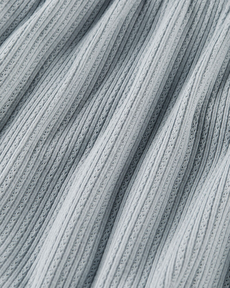 Baby Pointelle-Knit Bodysuit Dress Made with Organic Cotton in Slate, image 4 of 5 slides