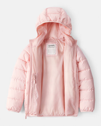 Kid Packable Hooded Puffer Jacket - Pink, 