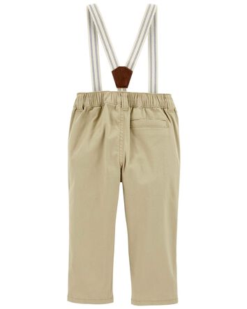 Baby Twill Suspender Pants, 