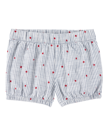 Toddler Striped Star Print Shorts - Blue, 