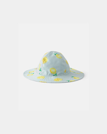Baby Girl Reversible Lemon Swim Hat - Blue, 