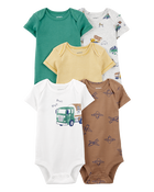 Baby Boy 5-Pack Construction Short-Sleeve Bodysuits, image 1 of 8 slides