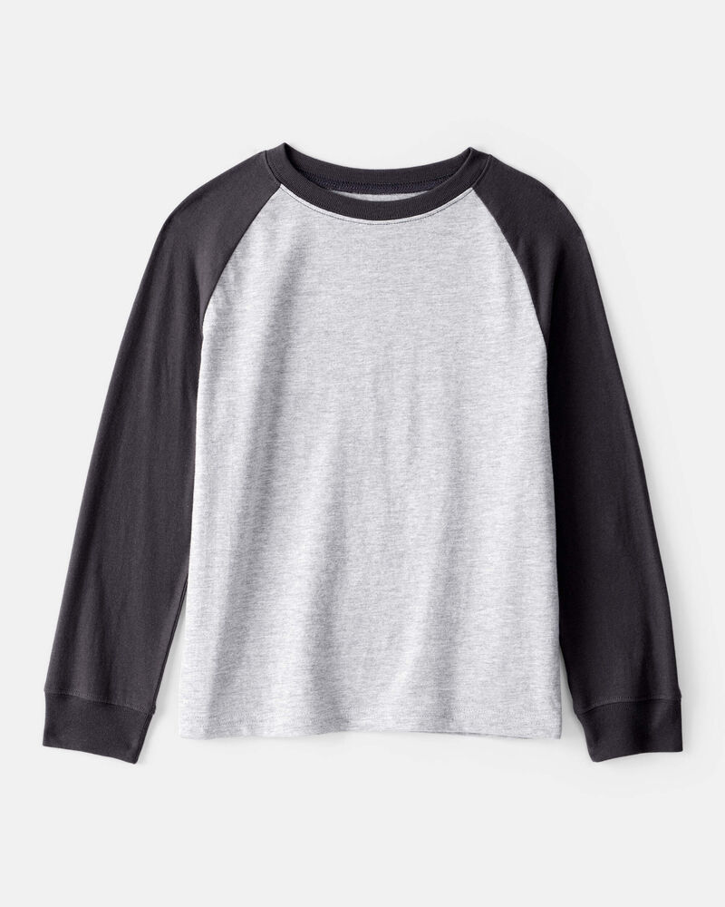 Boys Long-Sleeve Raglan Tee - Charcoal, image 1 of 3 slides