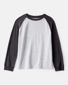 Boys Long-Sleeve Raglan Tee - Charcoal, image 1 of 3 slides