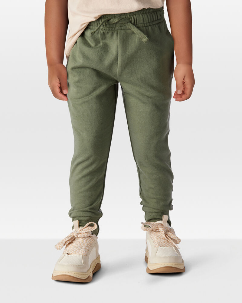Toddler Pull-On Drawstring Joggers - Green, image 2 of 6 slides
