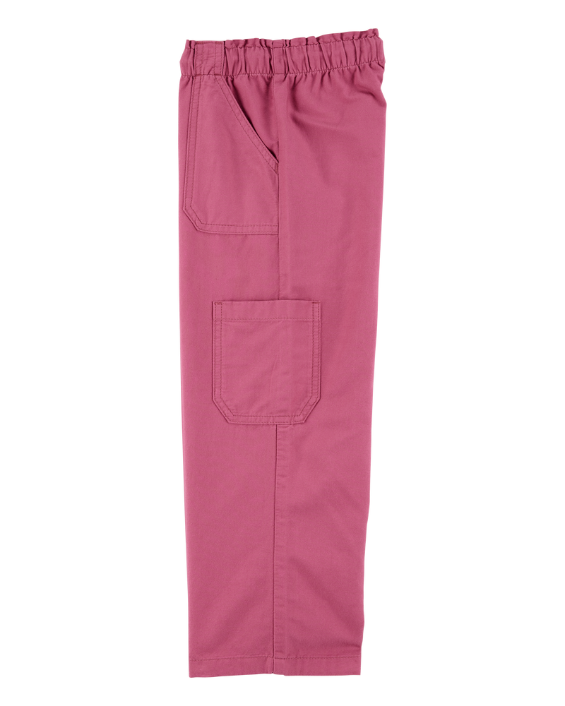 Kid 2-Piece Floral Button-Down Ribbed Tank Top & Drawstring Pants Set - Pink/Ivory, image 7 of 7 slides