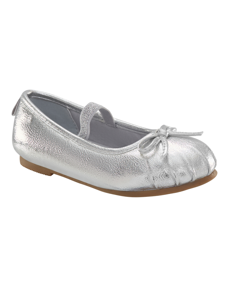 Toddler Ballet Slippers - Silver, image 1 of 7 slides
