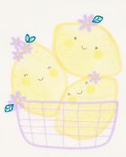 Toddler Short-Sleeve Lemon Fashion Top - Ivory, image 2 of 3 slides