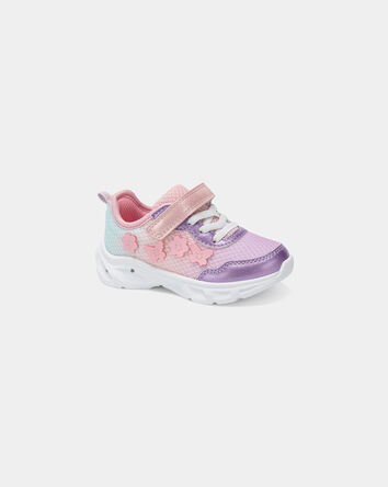 Toddler Girl Butterfly Floral Light-Up Athletic Shoes - Purple/Pink, 
