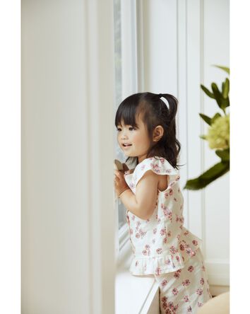 Toddler Floral Linen Top, 