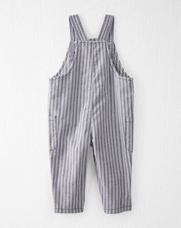 Baby Striped Woven Organic Cotton Overalls, 