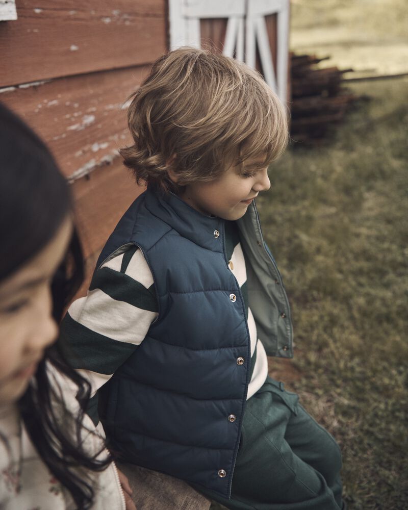 Toddler 2-in-1 Puffer Vest Made with Recycled Materials, image 5 of 6 slides