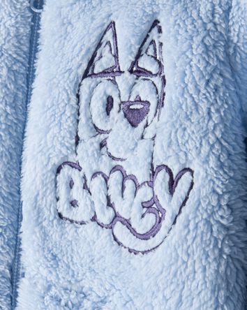 Toddler Boy Bluey&trade; Sherpa Hooded Zip-Up Jacket - Blue, 