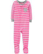 Toddler 1-Piece Striped 100% Snug Fit Cotton Footie Pajamas, image 1 of 4 slides