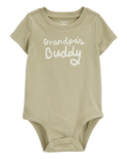 Baby Grandpa's Buddy Short-Sleeve Bodysuit - Olive, image 1 of 3 slides