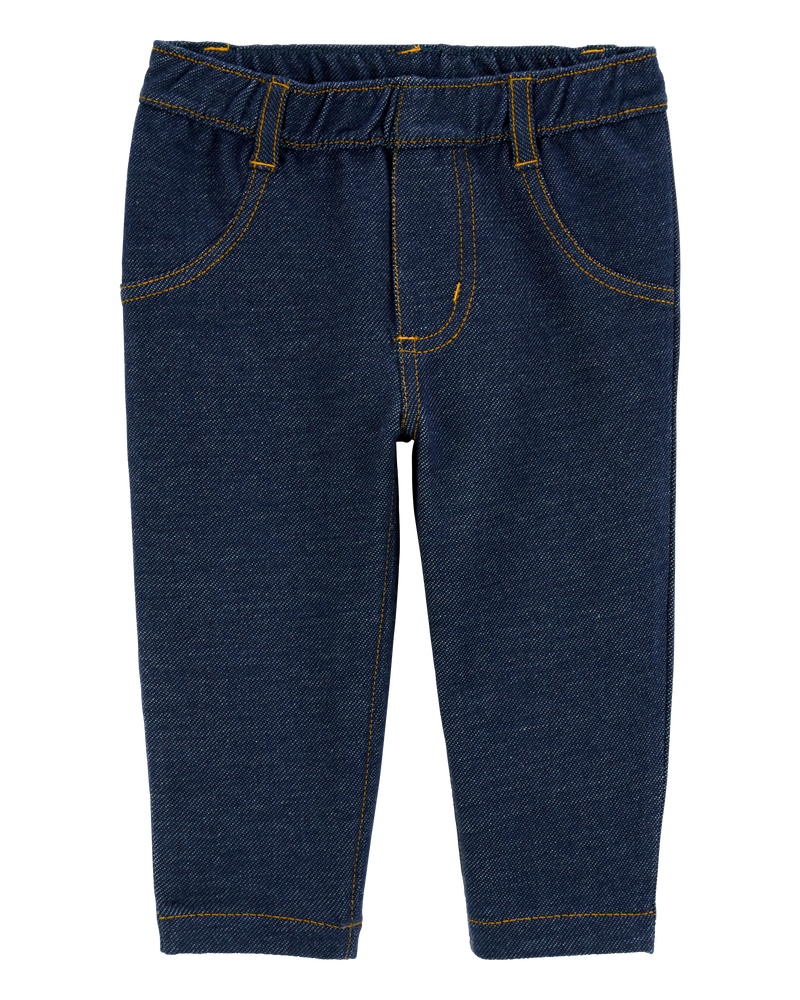 Baby Pull-On Faux Denim Pants, image 1 of 4 slides
