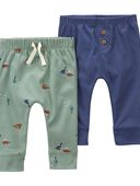 Green/Blue - Baby 2-Pack Pull-On Pants