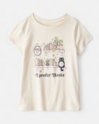 Girls I Prefer Books Short-Sleeve Graphic Tee - White, image 1 of 3 slides