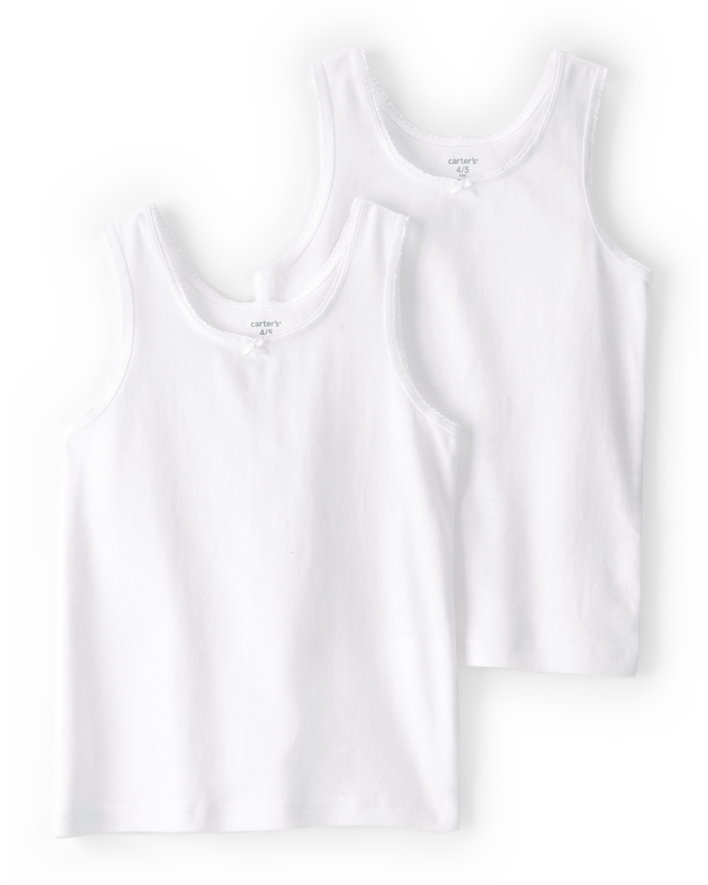 2-Pack Bow Accent Cotton Cami Tanks, image 1 of 3 slides