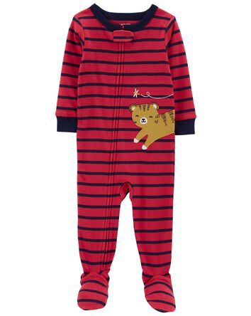 Baby 1-Piece Tiger 100% Snug Fit Cotton Footie Pajamas, 