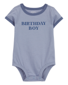 Baby Birthday Boy Short-Sleeve Bodysuit - Blue, image 1 of 3 slides