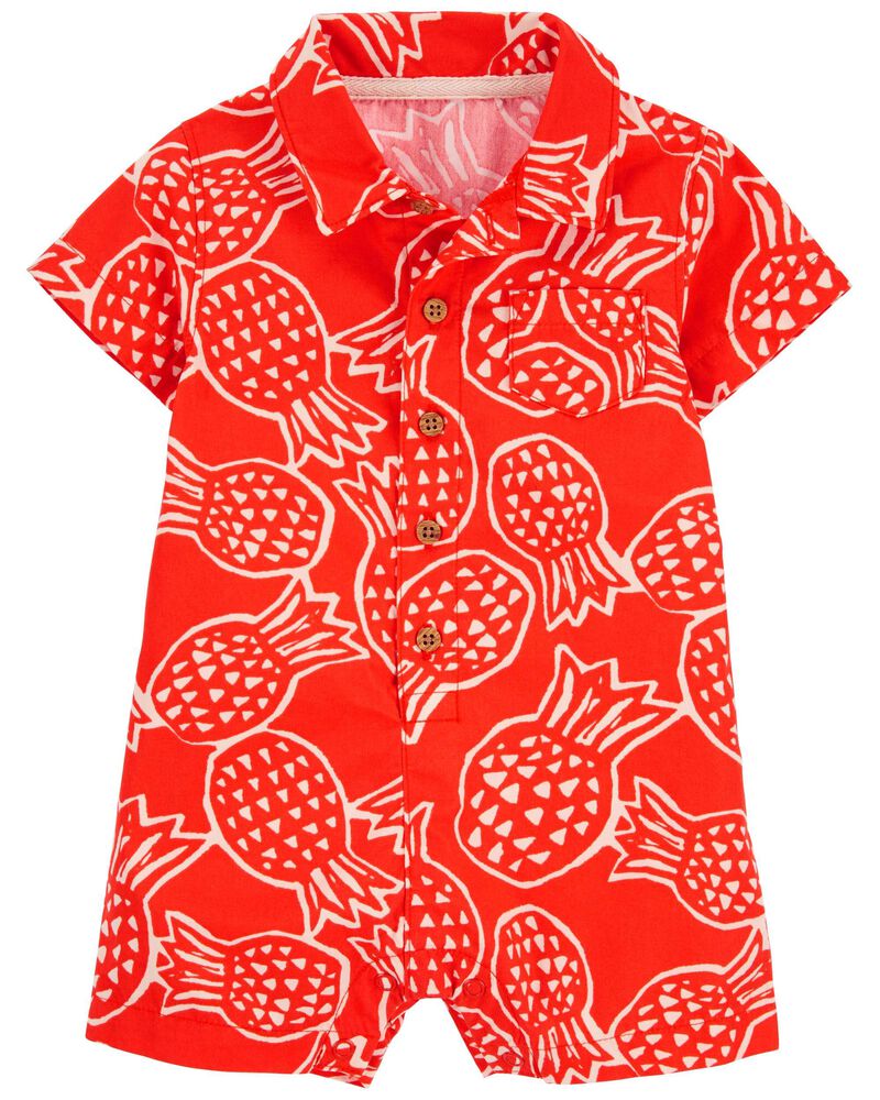 Baby Pineapple Cotton Romper, image 1 of 3 slides