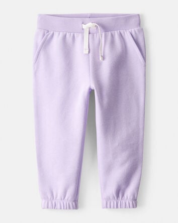 Baby Girl DayDream Fleece Drawstring Joggers - Purple, 