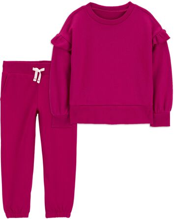 Toddler 2-Piece Fleece Crew Neck Sweatshirt & Joggers Set, 