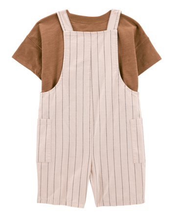 Toddler 2-Piece Tee & Striped Shortall Set, 