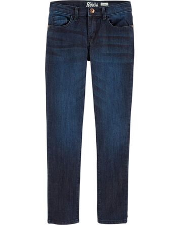 Dark Wash Skinny-Leg Jeans, 