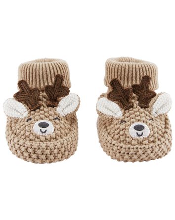 Baby Reindeer Crochet Booties, 