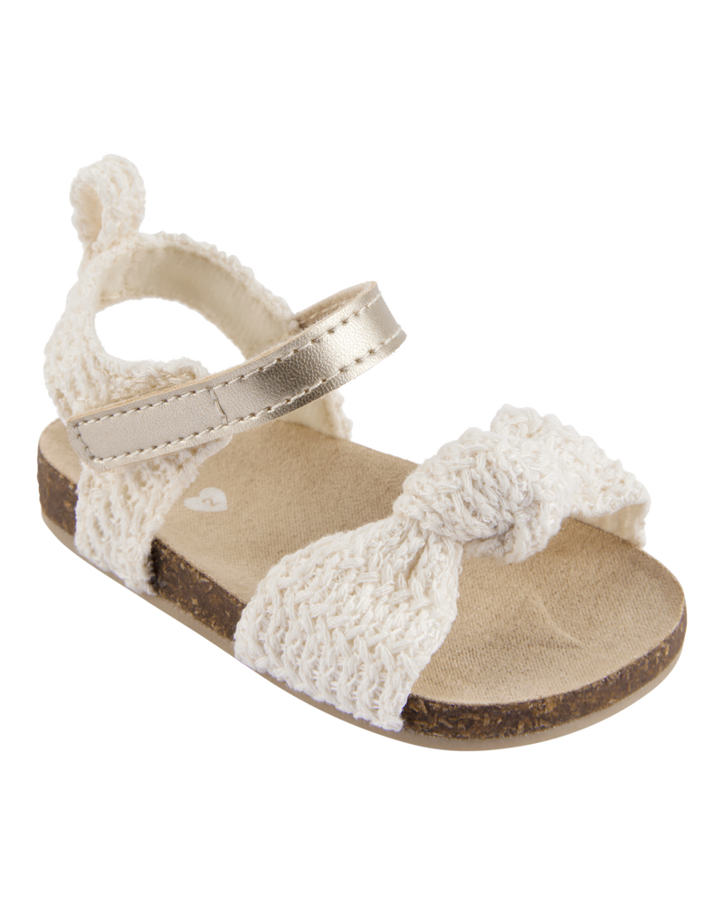 Baby Crochet Sandal - Gold, image 1 of 6 slides