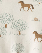 Baby Organic Cotton Pajamas Set in Wild Horses, image 3 of 5 slides
